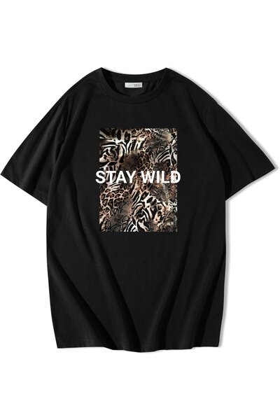 BRZ COLLECTION Tricou supradimensionat Stay Wild
