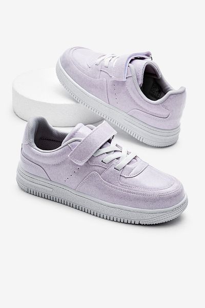 Tonny Black Pantofi sport pentru copii, unisex, liliac, cu talpă termică, cu velcro, cu șireturi din cauciuc