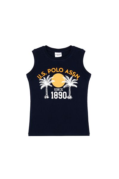 U.S. Polo Assn. Boy's Navy Blue Sleeveless Crew Neck T-Shirt 50307169-Vr033