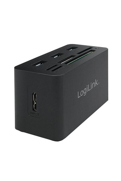 LogiLink HUB USB LOGILINK CR0042, USB 3.0 x 3, slot SD, MicroSD, M2, MS Duo/Pro, CF, conectare prin USB 3.0
