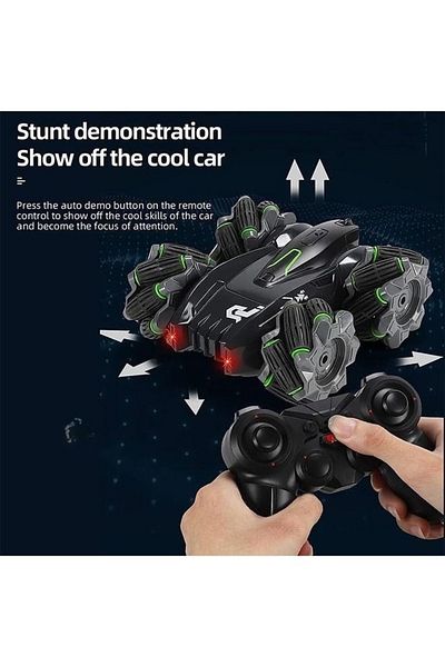 COOYA Remote Control Car, 2.4ghz 4wd Rc Stunt, Double Sided Flips & 360 Rotating with LED Headlights