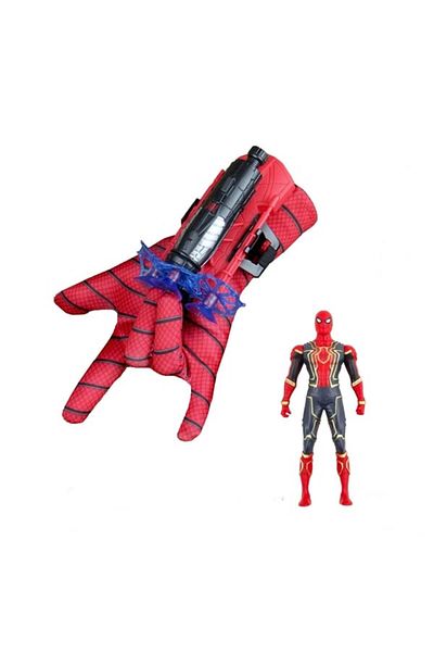 Depox Set mască de plastic, mănușă cu ventuză și figurină SpiderMan, dimensiune universală, cu LED