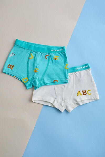 Katia&Bony Boy's 2 Pack Alphabet Patterned Boxers