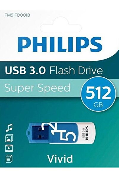 Philips Stick USB Philips Vivid Edition, 512 GB, USB 3.0 (Albastru/Alb)