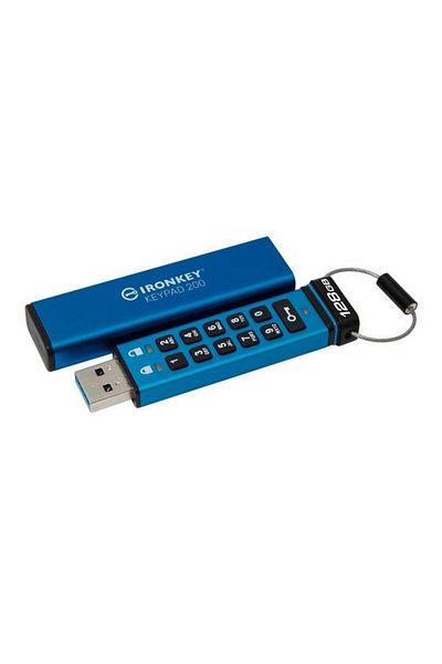 Kingston Stick USB Kingston Ironkey Keypad 200, 128GB, USB 3.2 (Albastru)