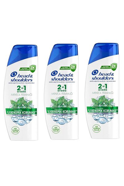 Head&Shoulders Head & Shoulders 330 Ml Shampoo - 2-1 Menthol Freshness, X 3 Pieces