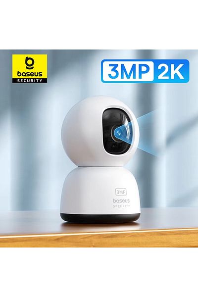 Baseus Security P1 Lite 3MP Wi-Fi Indoor Camera, AI Detection, 360 Pan, 90 Tilt, Night Vision