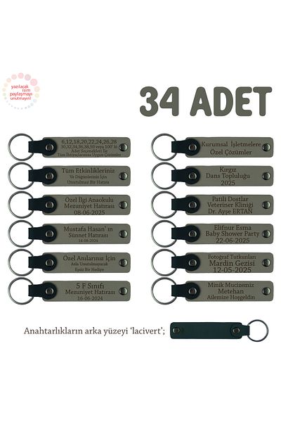 Miaju Ash Gray, Pregnant Mother's Birth Souvenir, 34-Piece Keychain with Name and Special Message Written on It