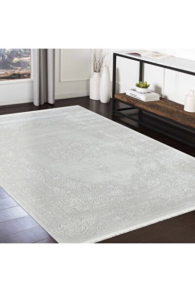 HBC Çırağan Lüks Göbekli Klasik Desen Krem Oturma Odası Salon Mutfak Halısı