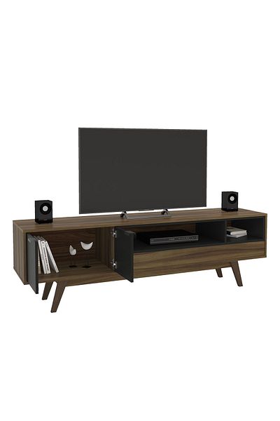 POLITORNO 75" TV table for living rooms and home with drawers and shelves