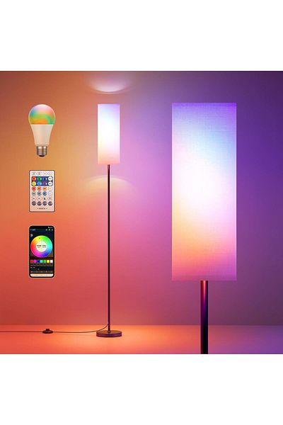 COOYA RGB Smart LED Floor Lamp with App & Remote Control, 2700-6500K Dimmable Standing Lamp, for Bedroom