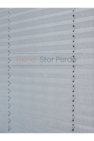 TREND STOR PERDE Mavi Gri Blackout Plise %100 Işık Karatma Katlanır Cam Balkon Perdesi - Salon Perdesi-001