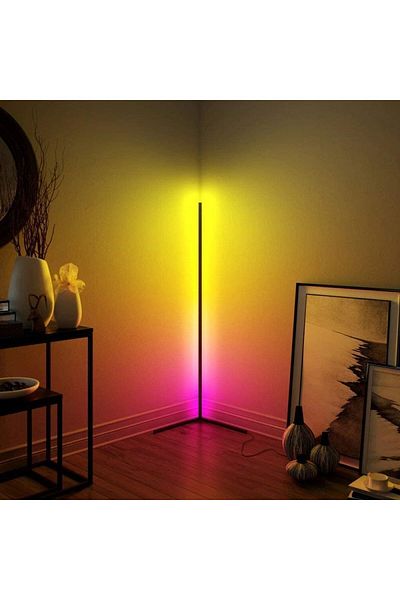 COOYA مصباح أرضي ذكي بزاوية RGB، LED قابل للتعتيم، لغرف المعيشة وغرف النوم والحفلات