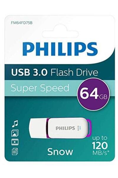 Philips Stick USB Philps FM64FD75B/00, 64GB, Editia Snow, USB 3.0 (Alb/Mov)