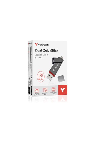 Verbatim Memorie USB Verbatim 32040, USB-C/USB-A USB, 128 GB (Gri)