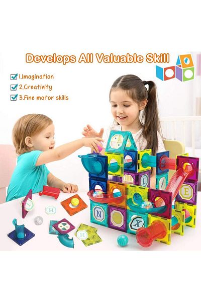 COOYA Magnetic Building Tiles, Educational Creative Learning Activity Building Block Toddler Toys