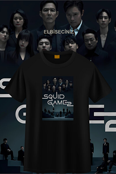 VİZYON İKRA لعبة الحبار جميع اللاعبين ملصق للجنسين تي شيرت/تي شيرت