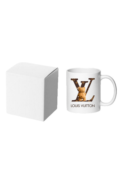 OEM Cana albă personalizată Urs Louis Vuitton, INOVATIX. 330 ml
