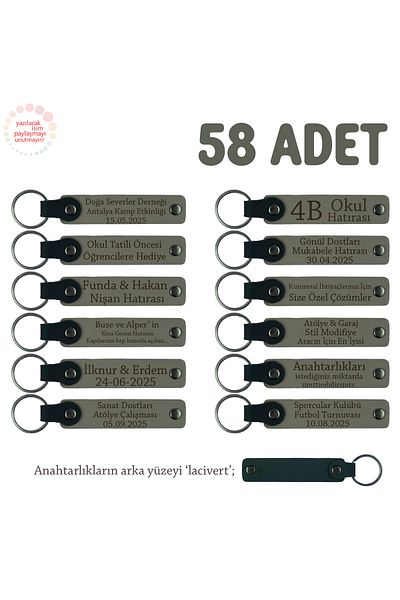 Miaju Ash Gray & Navy Blue, Special for Store Opening, Set of 58 Keychains with Your Brand Written on Them, Promotion