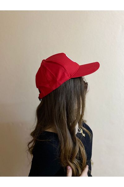sema aksesuar 23 April Special Red Unisex Moon Star Hat - Adjustable with Velcro on the Back - 19 May