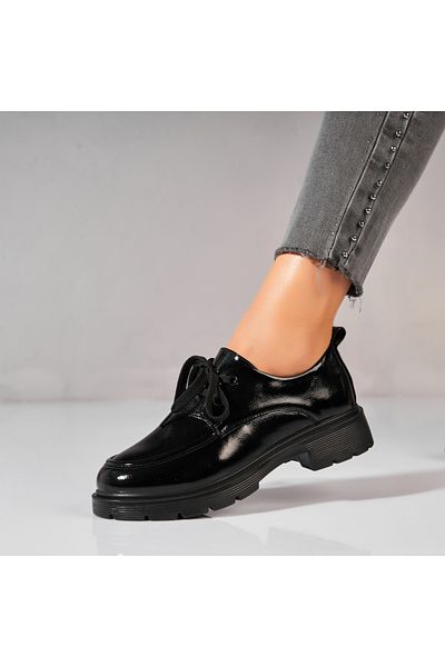 Joana Pantofi dama casual Negri din Piele Ecologica Lacuita Dalina3