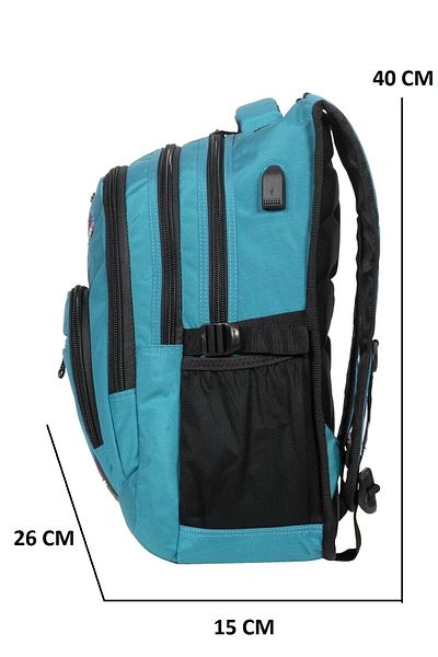 Relaxion Middle School High School Turquoise School Backpack with 4 Compartments Waterproof Fabric Tablet Compartment