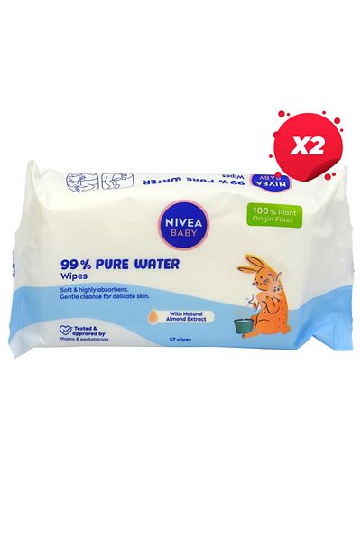 NIVEA X2 - NIVEA BABY SERVETELE UMEDE 57BUC PURE WATER