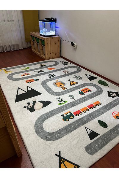 ALLGELSİN Elastic Micro Polar Children's Room Carpet Cover 4m2 160X230 Size Four Square Meters Carpet Cover
