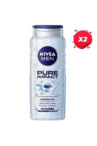 NIVEA X2 - NIVEA SHOWER GEL 500ML MEN PURE IMPACT