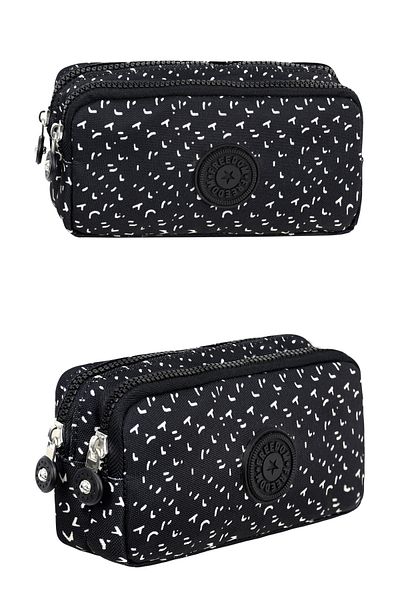 Çantaland Crinkle Fabric Double Compartment Pencil Holder Pencil Case