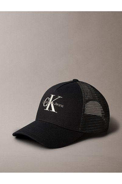 Calvin Klein Calvin Klein Men Black Monologo 5 Panel Mesh Cap