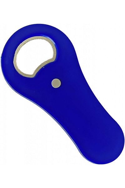 Pubblimania magnetic bottle opener, plastic/metal, azure, 10.5 x 5 cm