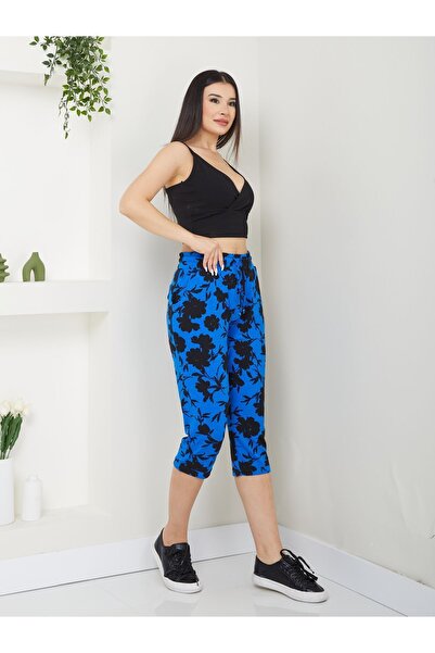 Banadamoda Kadın Desenli Cepli Viskon Kapri