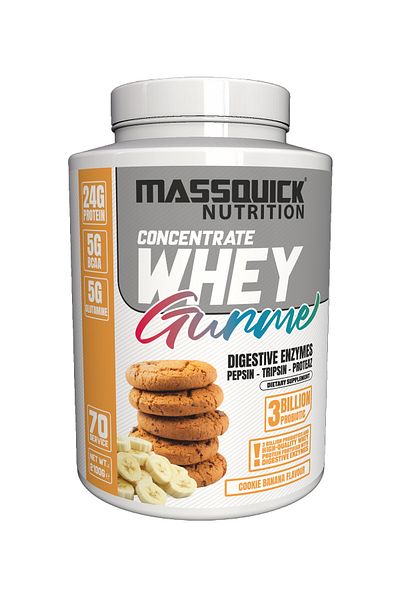 massquick Gourmet Whey Protein 2100g 70 Servings Banana and Amulet Researched