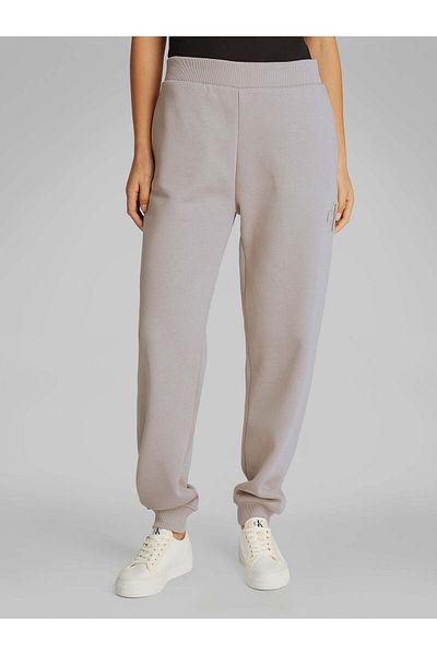 Calvin Klein Dámské tepláky CK Raised Embossed Logo Beige Jogger