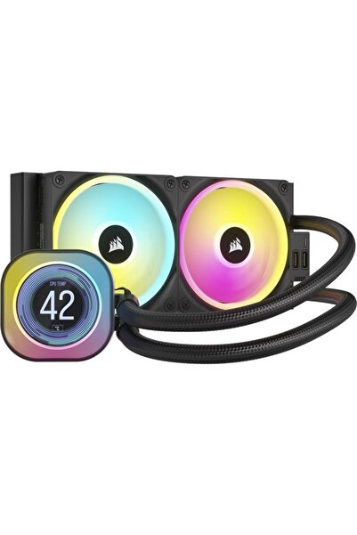 Corsair Cooler CPU Corsair iCUE Link H100i LCD, 2400 RPM, 2x 120mm, iluminare...