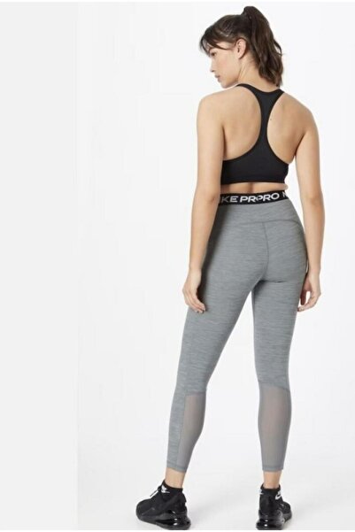 Nike Pro 365 High-Rise 7/8 Training File Panelli Gri Kadın Tayt