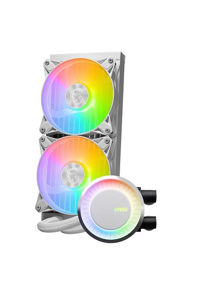MSI MSI MAG CoreLiquid E240 CPU Cooler, RGB Lighting, 2 x 120mm (White)