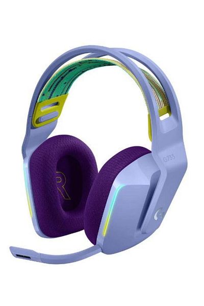logitech LOGITECH G733 Wireless Gaming Headset, RGB Lighting, Microphone (Purple)