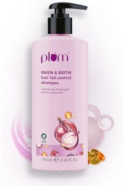 PLUM Onion and Biotin Shampoo for Hairfall Control | For All Hair Types | Reduces Hair Breakage, Boo