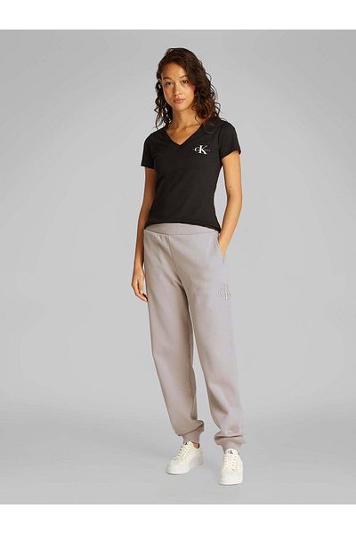 Calvin Klein Dámské tepláky CK Raised Embossed Logo Beige Jogger