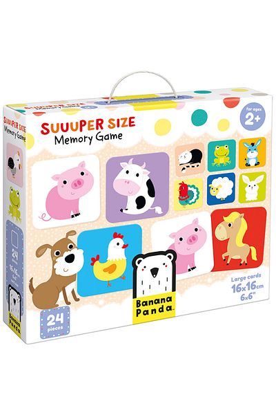 banana Joc educativ memorie, Banana Panda Animale Ferma, 24 piese, 16x16cm piesa