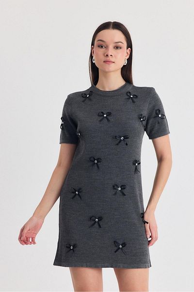 Rays Φόρεμα πλεκτό με λεπτομέρεια καπνιστή κορδέλα 2117
