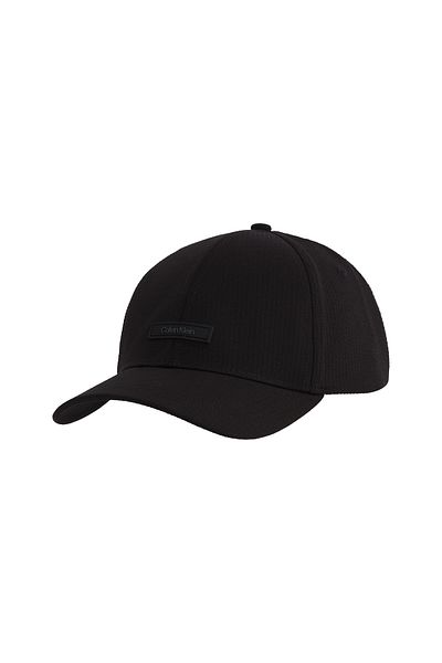 Calvin Klein Men Black Seersucker Patch BB Cap