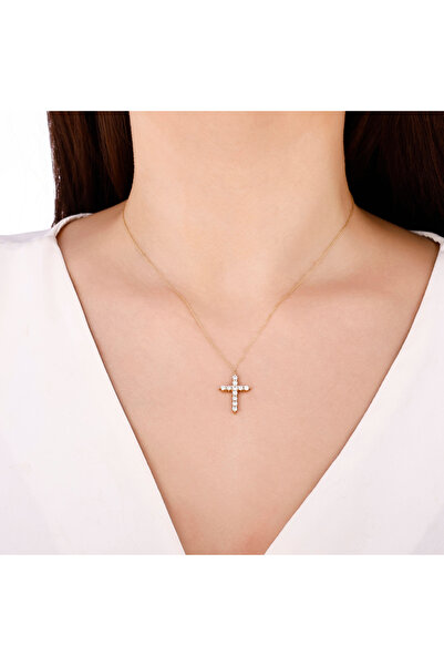 Ariş 0.59 Karat Pırlanta Haç Kolye