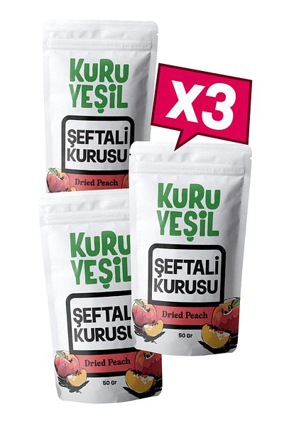 Kuru Yeşil Peach Dried - Dried Peach - Dried Fruit - Dried Fruit - 3 X 50 Gr
