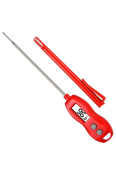 Aimilar digital meat thermometer, stainless steel/plastic, silver/red, 22.1 x 3.1 cm