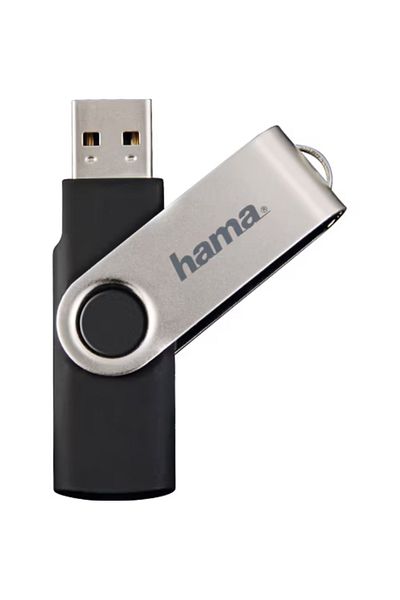 Hama Memorie USB Hama Rotate, 64GB, USB 2.0 (Negru/Argintiu)