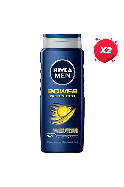 NIVEA X2 - NIVEA GEL DUS 500ML MEN POWER REFRESH