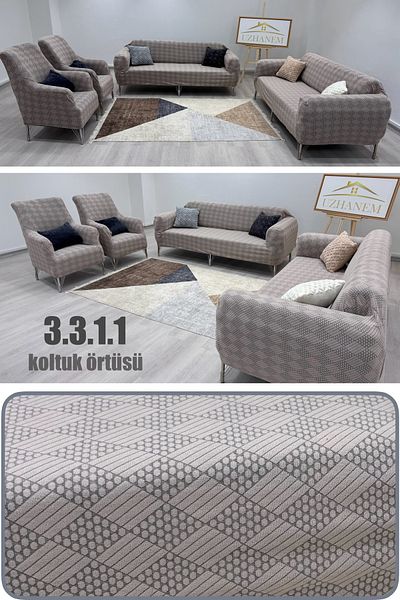 uzhanem 3.3.1.1 Model Jacquard Sofa Cover and Cover Set - Sofa Cover Home Textile